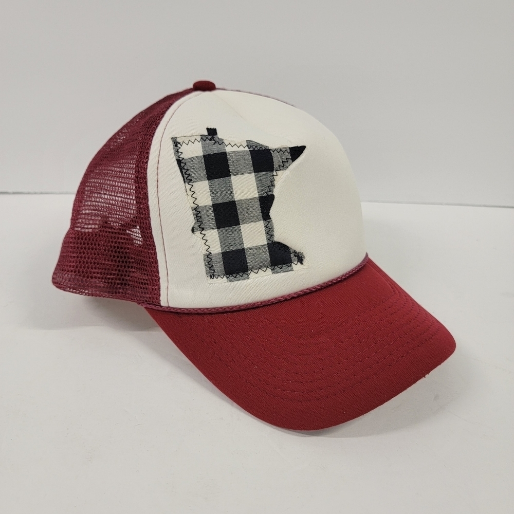 Minnesota Trucker Hat Minnesota State Plaid Marron Decky